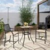 Costway Patio Square Bar Table Wood-Like Tabletop Metal Frame Garden Backyard -Crosley Shop GUEST 557eb0cb 8ca9 462f aadf 391e95374c43