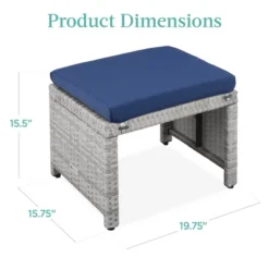 Best Choice Products Set Of 2 Multipurpose Patio Wicker Ottomans W/ Removable Cushions, Steel Frame -Crosley Shop GUEST 5590b20c 09ae 463c 924a ab589f40aa1d