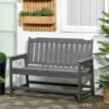 Outsunny Outdoor Bench, 2-Person Park Style Garden Bench With All-Weather HDPE, 704 Lbs. Weight Capacity, Slatted Back & Armrests, Dark Gray -Crosley Shop GUEST 572399d5 7848 4999 b8b6 0fbb63bf08c3