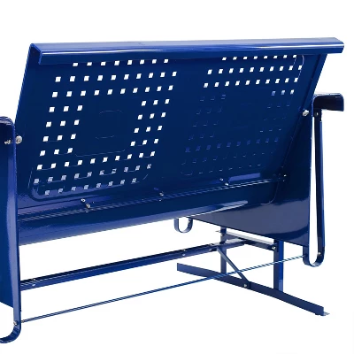 Bates Outdoor Metal Sofa Glider - Navy - Crosley 9 Bates Outdoor Metal Sofa Glider - Navy - Crosley - Image 7