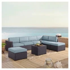 Biscayne 6pc All-Weather Wicker Patio Seating Set - Mist - Crosley 7 Biscayne 6pc All-Weather Wicker Patio Seating Set - Mist - Crosley -Crosley Shop GUEST 5898dad7 81df 43d0 99dc 9be1079e7f80