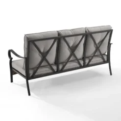 Dahlia Outdoor Steel Sofa Taupe/Matte Black - Crosley -Crosley Shop GUEST 590d8087 2eb4 4a5c 9b32 b02d3bf36277