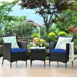Costway Outdoor 3 PCS PE Rattan Wicker Furniture Sets Chairs Coffee Table Garden 20 Costway Outdoor 3 PCS PE Rattan Wicker Furniture Sets Chairs Coffee Table Garden -Crosley Shop GUEST 59fecbfd bd26 4a17 9e35 970553bbec2f