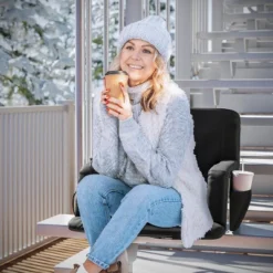 Flash Furniture Extra Wide Foldable Reclining Heated Stadium Chair With Backpack Straps - Black -Crosley Shop GUEST 5a3151d2 0c13 460f 932c bb8de5d87339