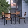 Merrick Lane 5 Piece Patio Table And Chairs Set Faux Teak Wood And Metal Indoor/Outdoor Table And Chairs With All-Weather Purpose -Crosley Shop GUEST 5a7aa634 f5ea 4044 bb02 0ecb9b9615b0