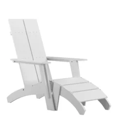 Flash Furniture Sawyer Modern All-Weather Poly Resin Wood Adirondack Chair With Foot Rest 25 Flash Furniture Sawyer Modern All-Weather Poly Resin Wood Adirondack Chair With Foot Rest -Crosley Shop GUEST 5a92e527 b35c 497f abf9 c35891f78932