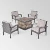 Kaula 5pc Faux Rattan Club Chair & Fire Pit Chat Set - Christopher Knight Home 2 Kaula 5pc Faux Rattan Club Chair & Fire Pit Chat Set - Christopher Knight Home -Crosley Shop GUEST 5bc5a05b 7dba 4947 888b 1db026c48a47