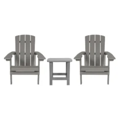 Emma And Oliver Three Piece Hammond Adirondack Style Conversation Set With Two Chairs And Matching Side Table For Indoor And Outdoor Use -Crosley Shop GUEST 5ce216ab 76b1 49b9 a5bd f8038216a237