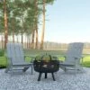 Emma And Oliver Three Piece Hartford Camping Set With Two Faux Wood Adirondack Chairs And Star And Moon Fire Pit With Mesh Cover -Crosley Shop GUEST 5d9eb7d1 3dfc 47a0 85a3 9c28a9339e8e