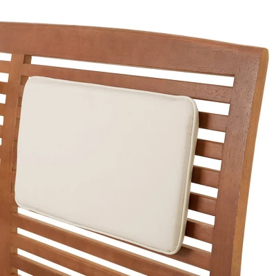 Lyndon Eucalyptus Wood 2 Seat Outdoor Bench With Cushions - Light Brown - Alaterre Furniture 6 Lyndon Eucalyptus Wood 2 Seat Outdoor Bench With Cushions - Light Brown - Alaterre Furniture - Image 4