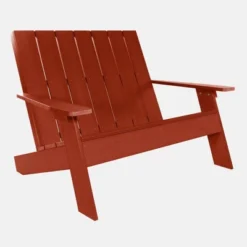 Italica 4pc Outdoor Set With Modern Adirondack Chairs, Double Wider Adirondack Chair & Side Table - Rustick Red - Highwood -Crosley Shop GUEST 5eee5e82 7a39 46b5 ad6c fc8665be4424