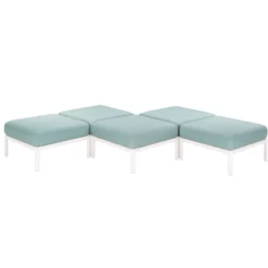 Laurel Outdoor Ottoman With Cushion - White/Seafoam - Lagoon 7 Laurel Outdoor Ottoman With Cushion - White/Seafoam - Lagoon -Crosley Shop GUEST 5f0ebe22 c6ad 4d95 895d c22479010996