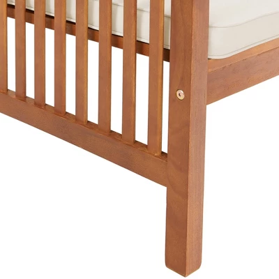 Lyndon Eucalyptus Wood 2 Seat Outdoor Bench With Cushions - Light Brown - Alaterre Furniture 7 Lyndon Eucalyptus Wood 2 Seat Outdoor Bench With Cushions - Light Brown - Alaterre Furniture - Image 5