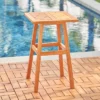 Olina Honey Fish Bone Eucalyptus Wooden Square Outdoor Side Table - Vifah -Crosley Shop GUEST 5f60a98a 8fae 4527 b36f c1d3df95427e