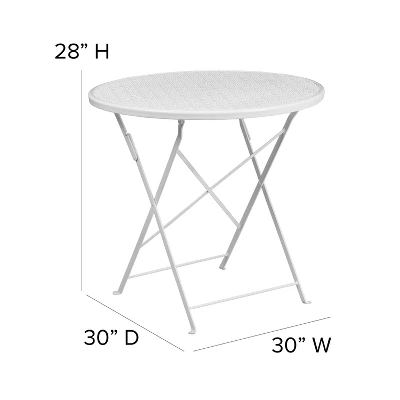 Flash Furniture Oia Commercial Grade 30" Round Indoor-Outdoor Steel Folding Patio Table 6 Flash Furniture Oia Commercial Grade 30" Round Indoor-Outdoor Steel Folding Patio Table - Image 4