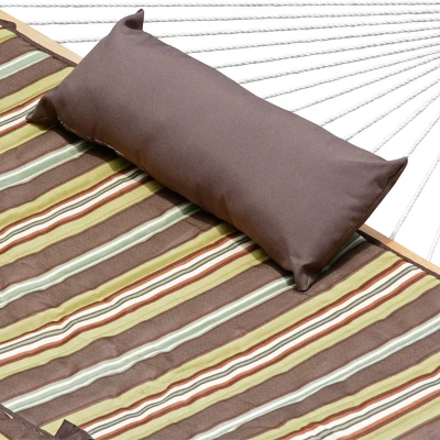 Outdoor Hammock And Stand Set - Beige/Brown/Off-White Stripe 6 Outdoor Hammock And Stand Set - Beige/Brown/Off-White Stripe - Image 4