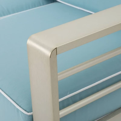 Cape Coral 2pc Aluminum Patio Loveseat & Coffee Table Set - Light Teal - Christopher Knight Home 8 Cape Coral 2pc Aluminum Patio Loveseat & Coffee Table Set - Light Teal - Christopher Knight Home - Image 6