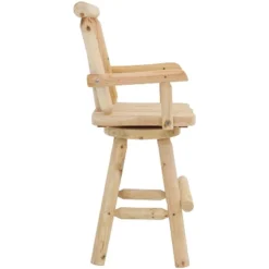 Sunnydaze Decor Sunnydaze Unfinished Fir Wood Log Cabin Style Rustic Swivel Bar Stool -Crosley Shop GUEST 601d01d0 f823 415d b957 7e3c1237ccce
