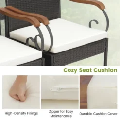 Costway 7PCS Patio Wicker Dining Set Acacia Wood Armrests Table With Detachable Cushions &Umbrella Hole 13 Costway 7PCS Patio Wicker Dining Set Acacia Wood Armrests Table With Detachable Cushions &Umbrella Hole -Crosley Shop GUEST 6046fedc cfdd 4caa a251 bc76f6313273