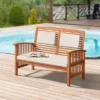 Lyndon Eucalyptus Wood 2 Seat Outdoor Bench With Cushions - Light Brown - Alaterre Furniture -Crosley Shop GUEST 60841c31 7bf9 46e9 b0a1 b742c66bfe40