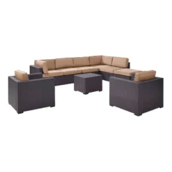 Biscayne 7pc Outdoor Wicker Sectional Set With Arm Chairs & Ottoman - Mocha - Crosley 10 Biscayne 7pc Outdoor Wicker Sectional Set With Arm Chairs & Ottoman - Mocha - Crosley -Crosley Shop GUEST 609cc954 7c5b 478b b895 3ee60f1ddea7