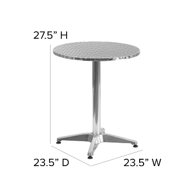 Emma And Oliver 23.5" Round Aluminum Indoor-Outdoor Table 4 Emma And Oliver 23.5" Round Aluminum Indoor-Outdoor Table - Image 2
