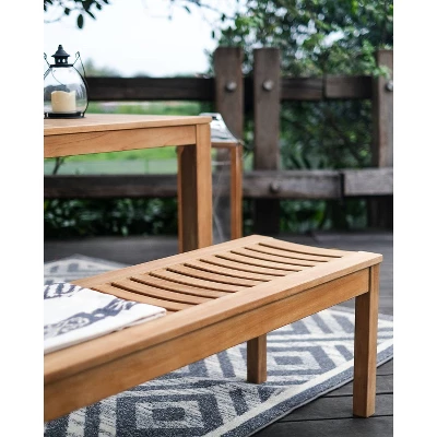 Chester Outdoor Teak Wood Backless Bench - Cambridge Casual 7 Chester Outdoor Teak Wood Backless Bench - Cambridge Casual - Image 5