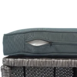 2pc Outdoor Wicker Conversation Sectional Set With Cushions & Half-Moon Side Table For Umbrella - Gray - GODEER -Crosley Shop GUEST 6281329e 3856 421a 955c 99e727e76985