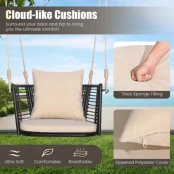 Costway Patio Hanging Rattan Basket Chair Swing Hammock Chair With Seat Cushion 17 Costway Patio Hanging Rattan Basket Chair Swing Hammock Chair With Seat Cushion -Crosley Shop GUEST 62847017 6dc3 4fea 8ace 986417c3c3ff