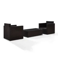 Palm Harbor 3pc All-Weather Wicker Patio Seating Set - Gray Cushions - Crosley -Crosley Shop GUEST 62fbb527 1dd6 480a 81f9 8c5da3133ed3