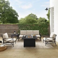 Kaplan 5pc Outdoor Sofa Set With Fire Table - Oatmeal - Crosley -Crosley Shop GUEST 63628499 2eaa 41b6 8b0e 7d9cd7a97dbc