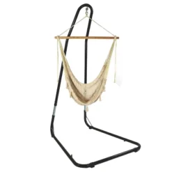 Sunnydaze Decor Sunnydaze Cotton/Nylon Outdoor Mayan Hammock Chair With Adjustable Stand - 330 Lb Weight Capacity - Natural -Crosley Shop GUEST 63781726 f2ab 4535 ae5c d70187634d5e