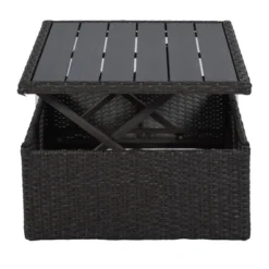 4pc Outdoor Wicker Rectangle Daybed With Canopy & Cushions - Beige - GODEER -Crosley Shop GUEST 63a5e210 8a82 4515 92ed 04a43b485285