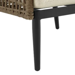 Southwick 5pc Outdoor Wicker Conversation Set With 4 Arm Chairs & Dante Fire Table - Cream/Light Brown - Crosley -Crosley Shop GUEST 63c69922 5be6 4831 a591 0c3f6e4f6c90 1