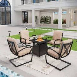 5pc Outdoor Set With Spring Motion Chairs & 28" Fire Table - Captiva Designs -Crosley Shop GUEST 63f852e4 7a8d 4df6 b8ec 520c9aa99bbf