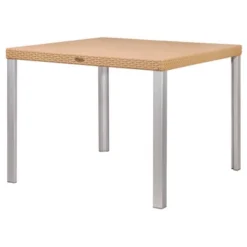 Oslo Rattan Square Dining Table With Aluminum Legs - Lagoon -Crosley Shop GUEST 64acb85b 02cc 4e10 b046 f71294a37023