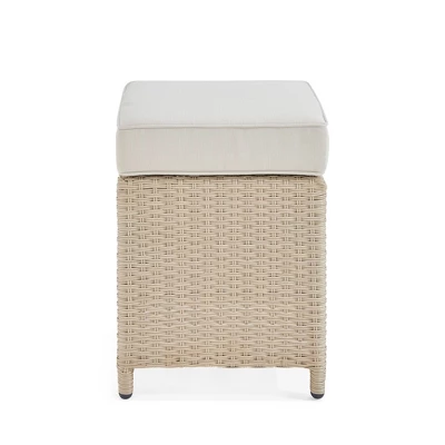 2pk All-Weather Wicker Canaan Outdoor Square Stools With Cushions Brown - Alaterre Furniture 5 2pk All-Weather Wicker Canaan Outdoor Square Stools With Cushions Brown - Alaterre Furniture - Image 3