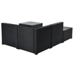 5pc Wicker Patio Sectional Seating Set With Cushions - Black/Blue - GODEER 26 5pc Wicker Patio Sectional Seating Set With Cushions - Black/Blue - GODEER -Crosley Shop GUEST 64e8939e 7934 416c a5a8 6e03534b3e6e