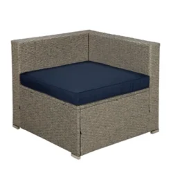 5pc Outdoor Rattan Wicker Sectional Conversation Set With Cushions - Gray/Navy - GODEER 18 5pc Outdoor Rattan Wicker Sectional Conversation Set With Cushions - Gray/Navy - GODEER -Crosley Shop GUEST 653cf01e 13f4 4128 ac95 e5b299999163