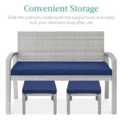 Best Choice Products Set Of 2 Multipurpose Patio Wicker Ottomans W/ Removable Cushions, Steel Frame -Crosley Shop GUEST 65588adb 3f0f 4ed9 8b6b b7047038d542