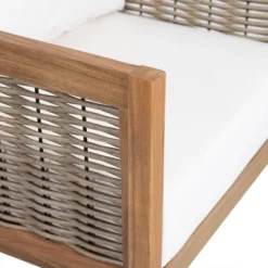 Burchett Outdoor Acacia Wood 4 Seater Chat Set With Cushions - Teak/Brown/Beige - Christopher Knight Home -Crosley Shop GUEST 6589994e 1b3a 43eb 9114 41b775139945