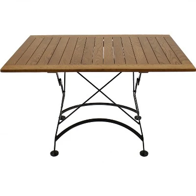 Sunnydaze Decor Sunnydaze Indoor/Outdoor Chestnut Wood Large Folding Patio Family Dining Table - 31" - Brown 7 Sunnydaze Decor Sunnydaze Indoor/Outdoor Chestnut Wood Large Folding Patio Family Dining Table - 31" - Brown - Image 5