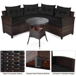 Costway 4PCS Outdoor Patio Rattan Furniture Set Cushioned Sofa Table TurquoiseBlackNavyRed 18 Costway 4PCS Outdoor Patio Rattan Furniture Set Cushioned Sofa Table TurquoiseBlackNavyRed -Crosley Shop GUEST 675c4b86 a4fb 4106 a340 b275341550dc