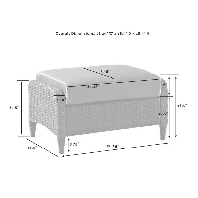 Kiawah Outdoor Wicker Ottoman - Crosley 10 Kiawah Outdoor Wicker Ottoman - Crosley - Image 8