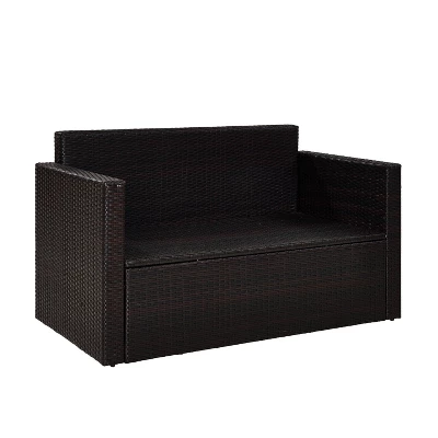 Palm Harbor Outdoor Wicker Loveseat In Brown With Gray Cushions - Crosley 7 Palm Harbor Outdoor Wicker Loveseat In Brown With Gray Cushions - Crosley - Image 5