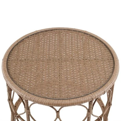 Juniper 2pc Outdoor Wicker Conversation Set With Loveseat & Coffee Table - Cream/Natural - Crosley 12 Juniper 2pc Outdoor Wicker Conversation Set With Loveseat & Coffee Table - Cream/Natural - Crosley - Image 10
