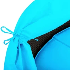 6pc Wicker Round Outdoor Sectional Set With Cushions - Black/Blue - GODEER -Crosley Shop GUEST 68c0aab3 4a1b 4069 a75a 2f3621665d78