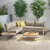 Sterling 4pc Outdoor Aluminum V Shaped 5 Seater Sofa With Cushions - Khaki/Natural - Christopher Knight Home 1 Sterling 4pc Outdoor Aluminum V Shaped 5 Seater Sofa With Cushions - Khaki/Natural - Christopher Knight Home -Crosley Shop GUEST 6935d1a2 b988 4abe 9423 960249efd4d6