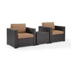 Biscayne 3pc Outdoor Wicker Seating Set - Mocha - Crosley -Crosley Shop GUEST 69b67536 a0d8 4eb4 9ae6 fc3d2239db57