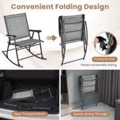 Costway 2pcs Patio Folding Rocking Chair Heavy-Duty Metal Frame Rockers Outdoor 16 Costway 2pcs Patio Folding Rocking Chair Heavy-Duty Metal Frame Rockers Outdoor -Crosley Shop GUEST 6a5c7759 3689 4447 9124 370cd4012217